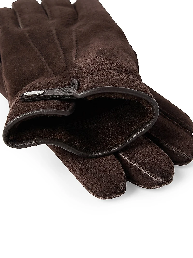 Suede Shearling Gloves