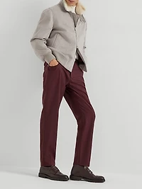 Bonded Cashmere Bomber Jacket with Detachable Shearling Insert