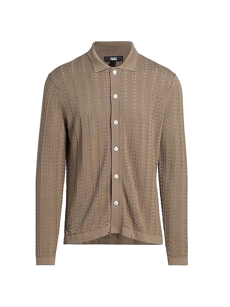 Larimer Cotton-Blend Button-Front Cardigan