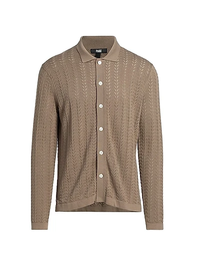 Larimer Cotton-Blend Button-Front Cardigan