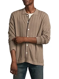 Larimer Cotton-Blend Button-Front Cardigan