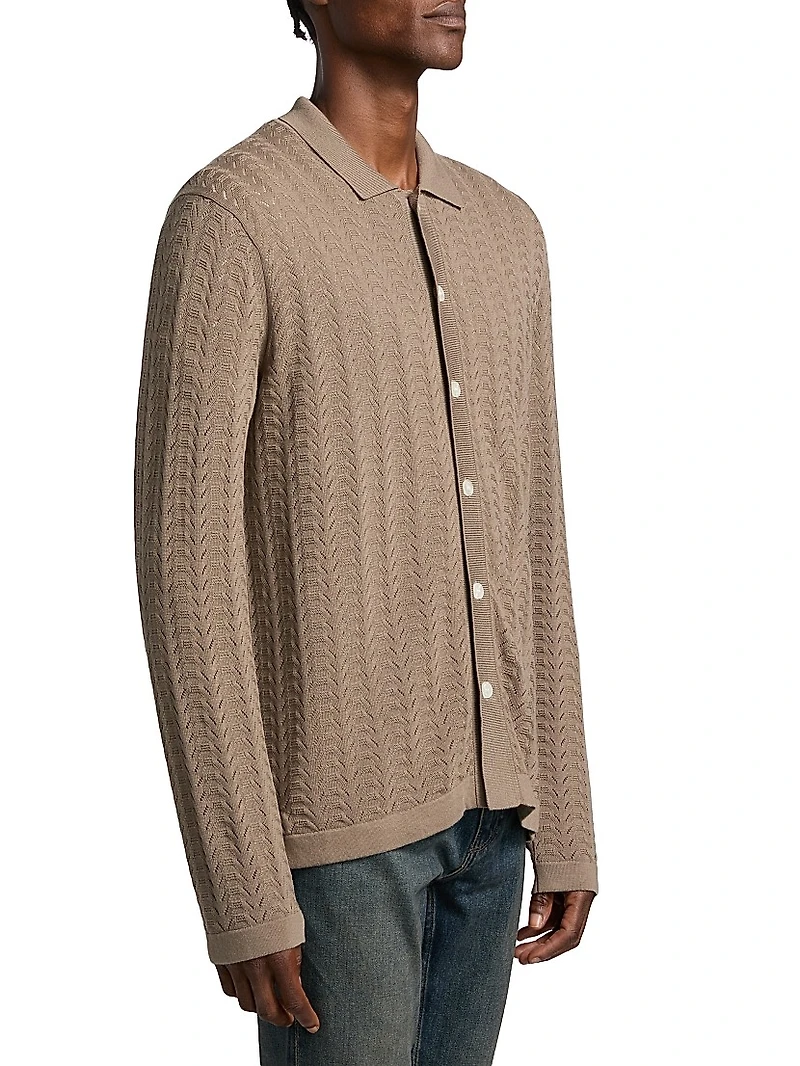 Larimer Cotton-Blend Button-Front Cardigan