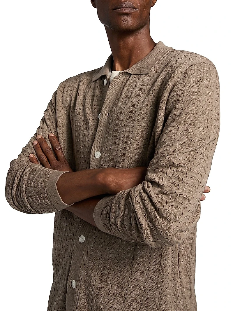 Larimer Cotton-Blend Button-Front Cardigan