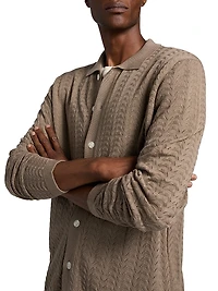 Larimer Cotton-Blend Button-Front Cardigan