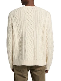 Jimenez Wool Cable-Knit V-Neck Sweater