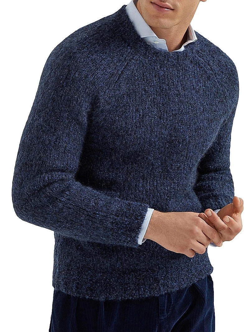 Flecked Alpaca, Virgin Wool and Cashmere Sweater