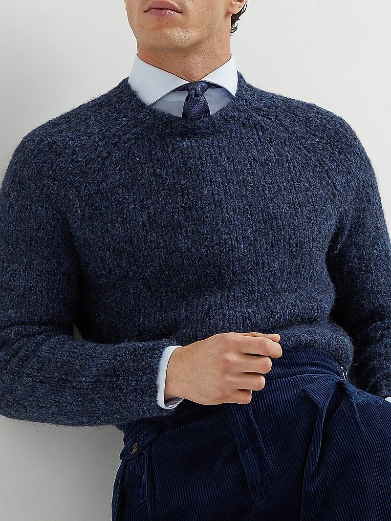 Flecked Alpaca, Virgin Wool and Cashmere Sweater