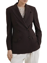 Tropical Luxury Wool Blazer with Monili