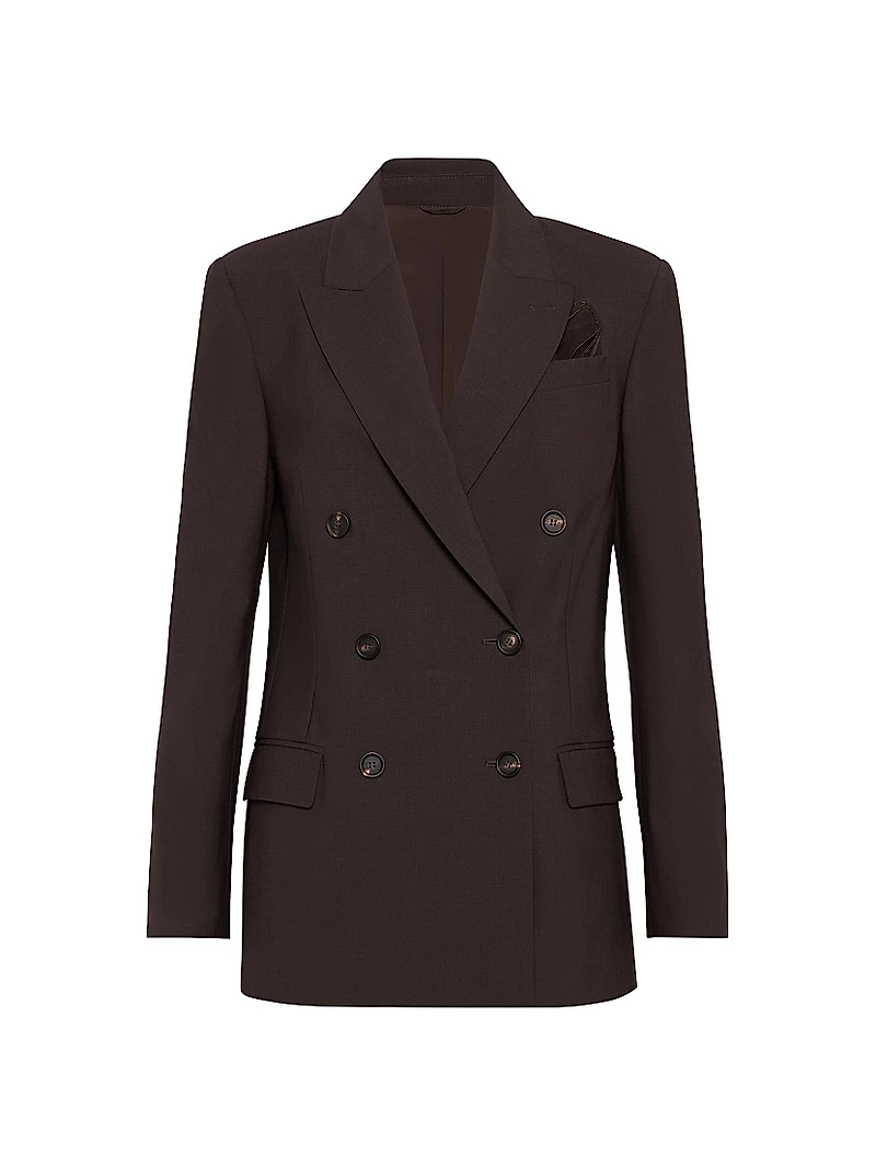 Tropical Luxury Wool Blazer with Monili