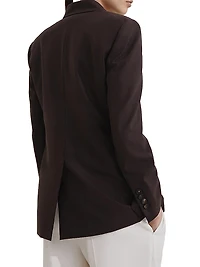 Tropical Luxury Wool Blazer with Monili