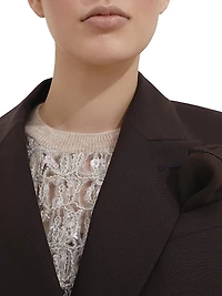 Tropical Luxury Wool Blazer with Monili