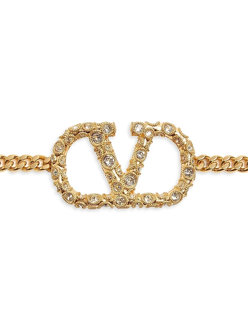 Vlogo Signature Chain Belt with Crystals