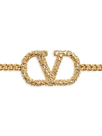 Vlogo Signature Chain Belt with Crystals