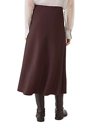 Comfort Virgin Wool and Viscose Twill Flute Skirt