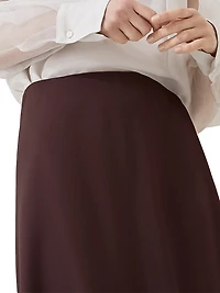 Comfort Virgin Wool and Viscose Twill Flute Skirt