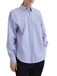 Cotton End on Shirt with Shiny Collar Detail