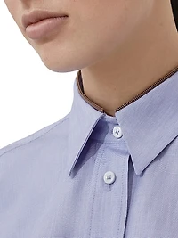 Cotton End on Shirt with Shiny Collar Detail