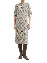Silk and Linen Dazzling Net Knit Dress