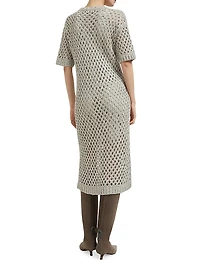 Silk and Linen Dazzling Net Knit Dress