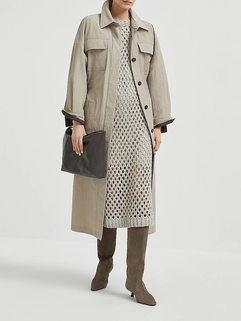 Silk and Linen Dazzling Net Knit Dress