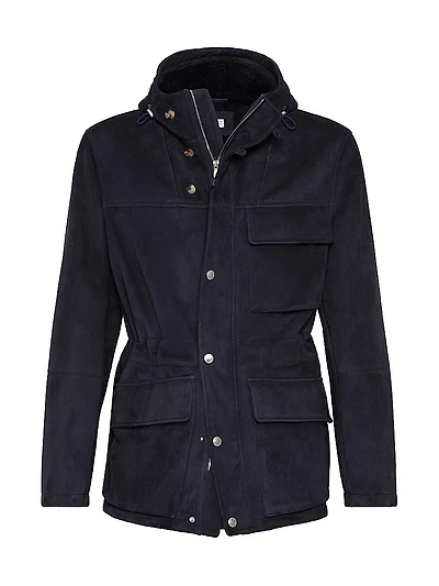 Tone on Suede Shearling Parka
