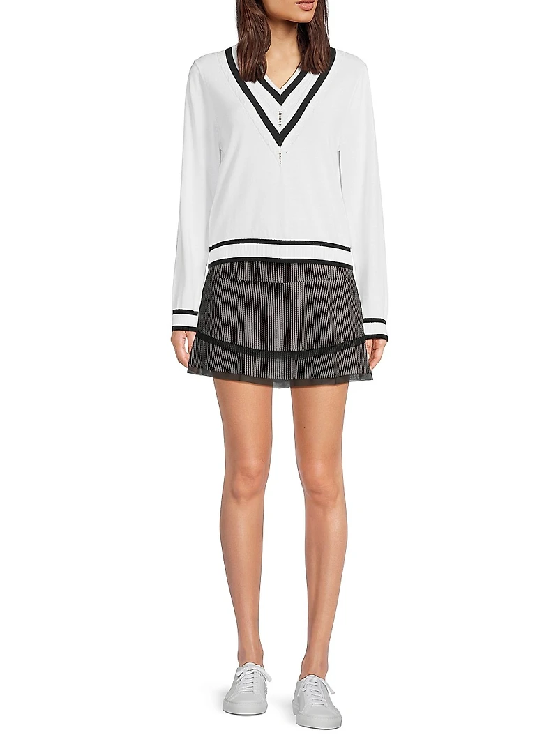 Stripe It Up High-Waist Pinstripe Skort