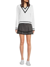 Stripe It Up High-Waist Pinstripe Skort