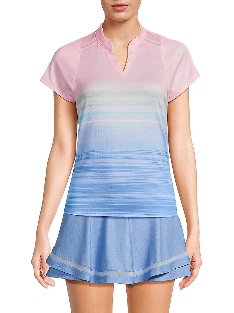 Linen Vision Ruche Short-Sleeve Top