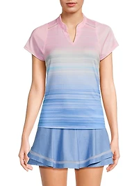 Linen Vision Ruche Short-Sleeve Top