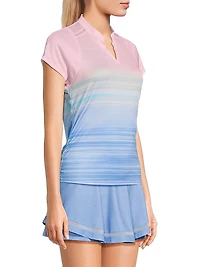 Linen Vision Ruche Short-Sleeve Top