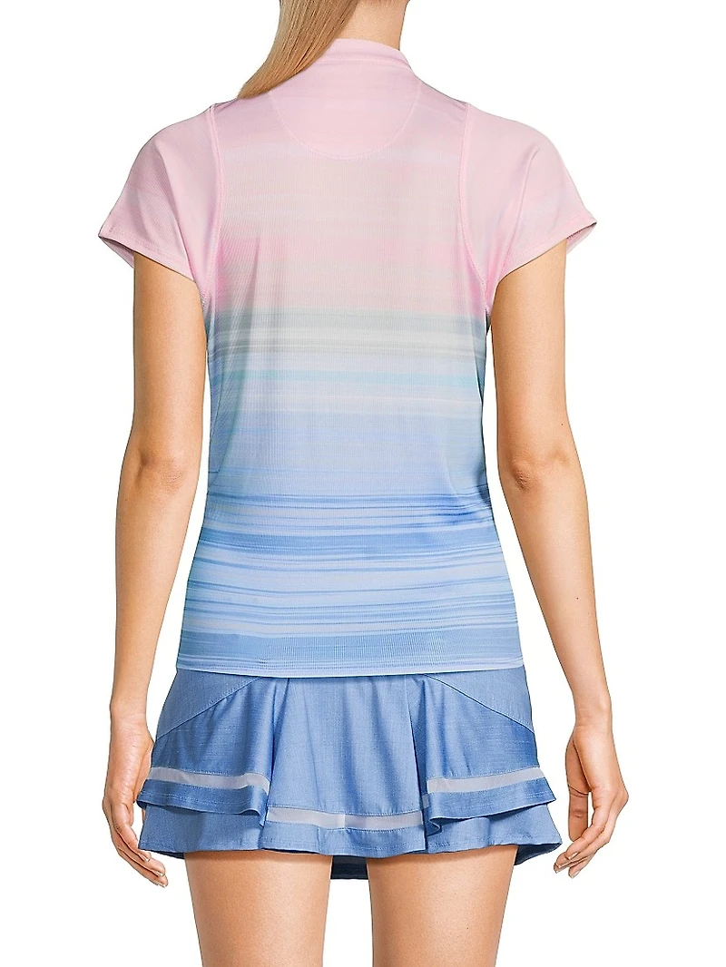 Linen Vision Ruche Short-Sleeve Top