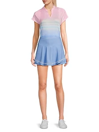 Linen Vision Ruche Short-Sleeve Top