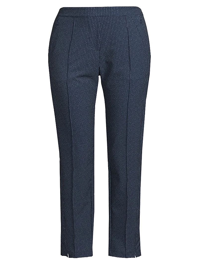 Bouclé Grid Pull-On Pants