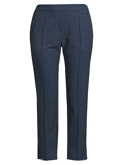 Bouclé Grid Pull-On Pants