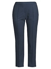 Bouclé Grid Pull-On Pants