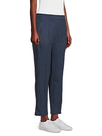 Bouclé Grid Pull-On Pants