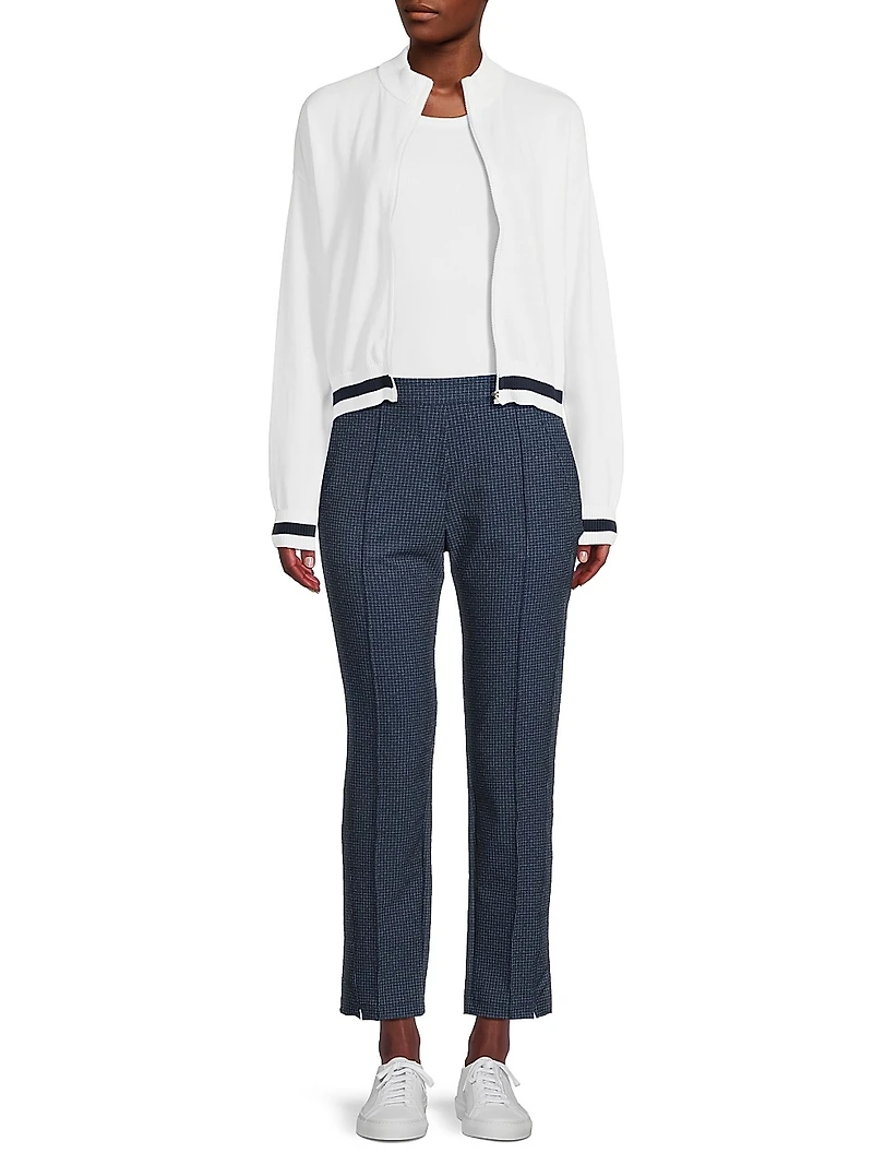 Bouclé Grid Pull-On Pants