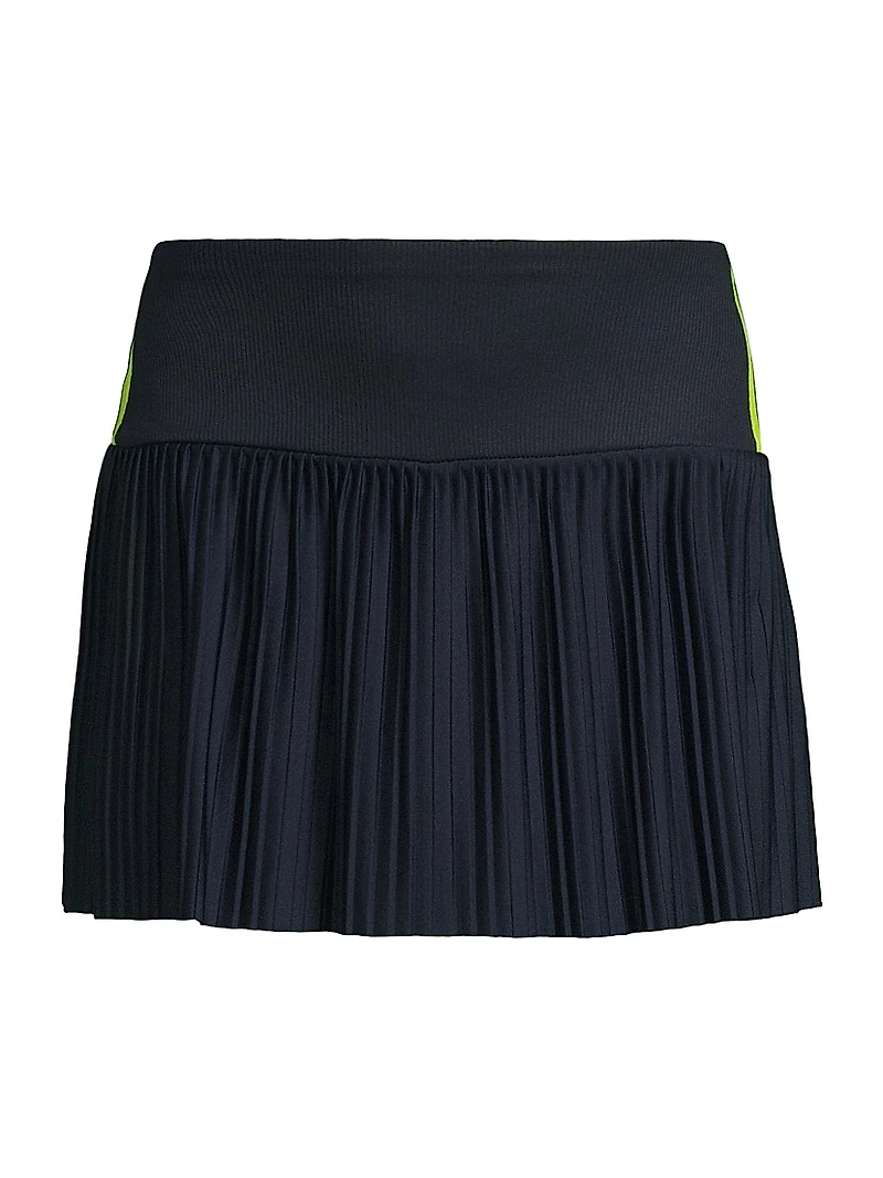 PS I Love You Racer Standard Fit Pleated Miniskirt