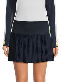 PS I Love You Racer Standard Fit Pleated Miniskirt