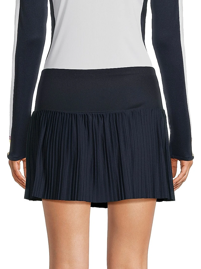 PS I Love You Racer Standard Fit Pleated Miniskirt