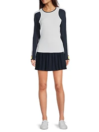 PS I Love You Racer Standard Fit Pleated Miniskirt