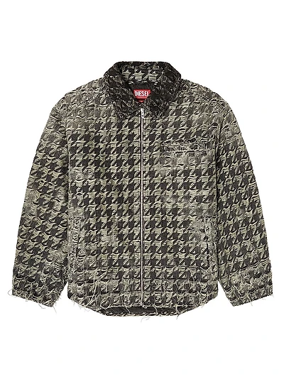 D-Elmo-Fsh Houndstooth Denim Jacket