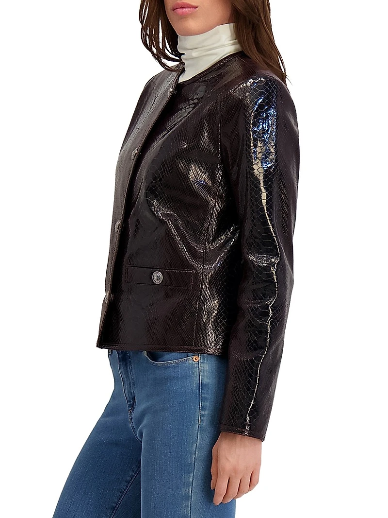 Metis Suede Python Printed Jacket