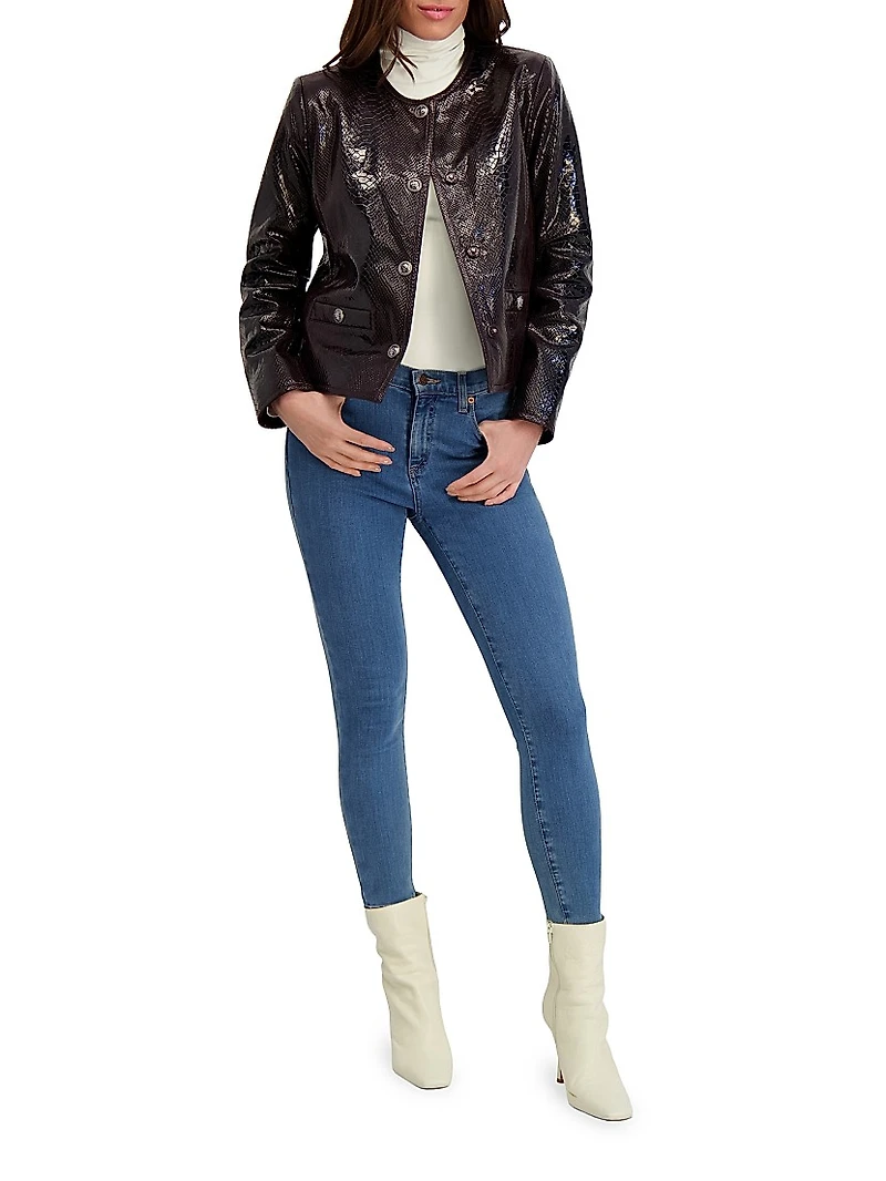 Metis Suede Python Printed Jacket