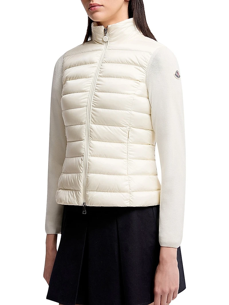 Down-Filled Cardigan Wool