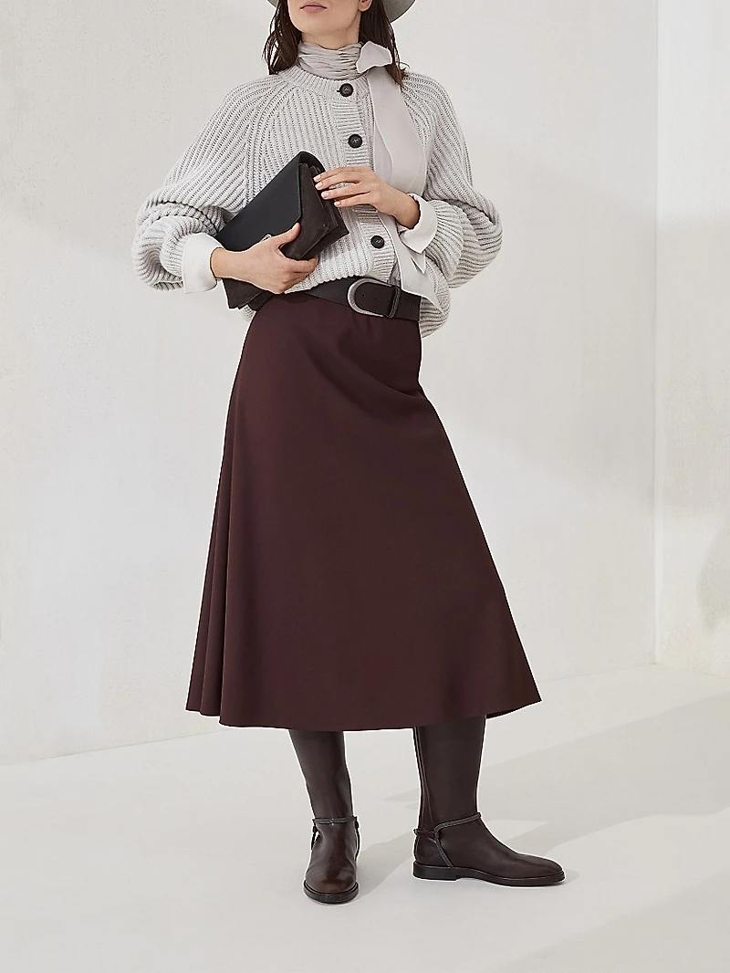 English Rib Cardigan Cashmere Feather Yarn