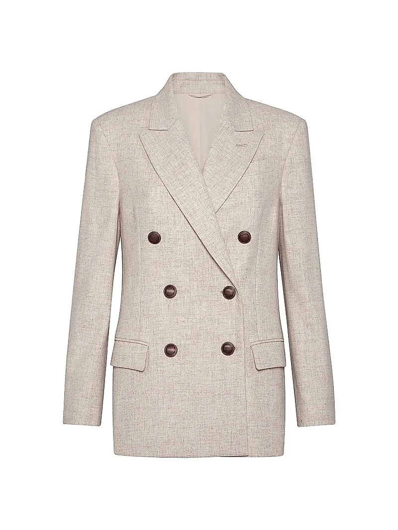 Virgin Wool and Cashmere Twill Flannel Blazer