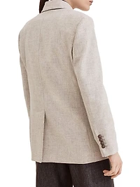 Virgin Wool and Cashmere Twill Flannel Blazer