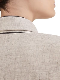 Virgin Wool and Cashmere Twill Flannel Blazer