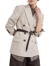 Virgin Wool and Cashmere Twill Flannel Blazer